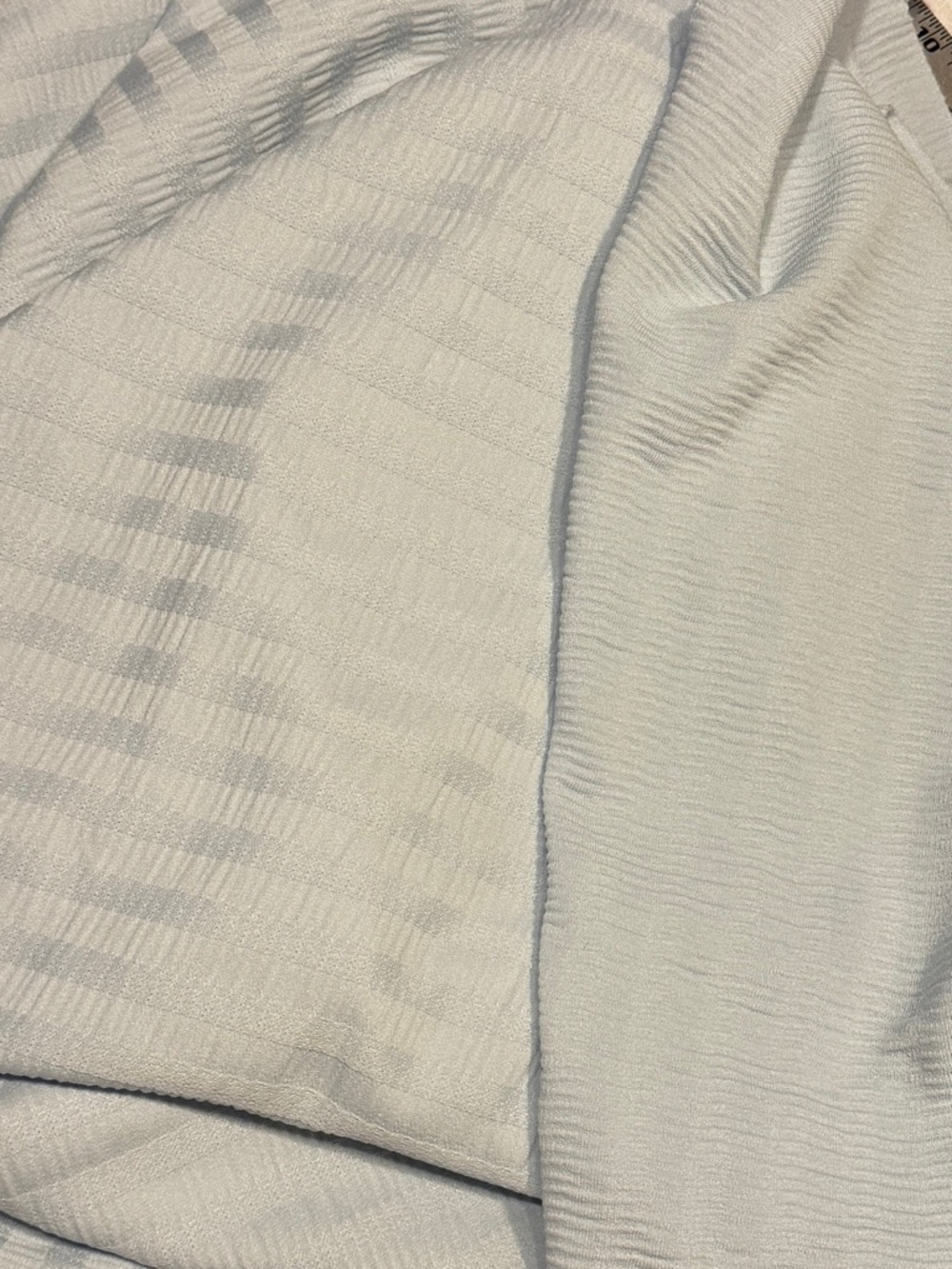 Double knit Polyester Fabric Light Blue Patterned Vintage 70s 2 1/3 yards 60” W